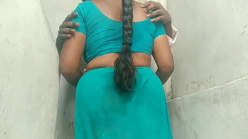 Saanthi2 and Vetrivel go wild in the bathroom with pussy eating and big cock action